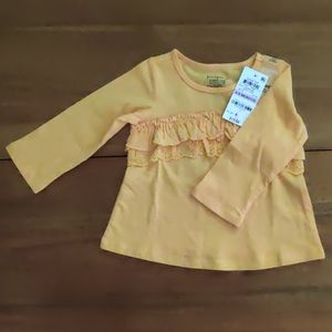 6-9 months flow top to girls yellow long sleeve